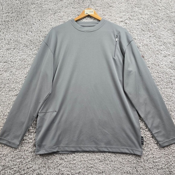 Scottevest Mens Tech Long Sleeve Pullover Shirt Size L Gray Travel Utility - Picture 1 of 14